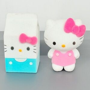 Sanrio Hello‎ Kitty and Friends Flocked Kitty and Milk Carton Dated 2023